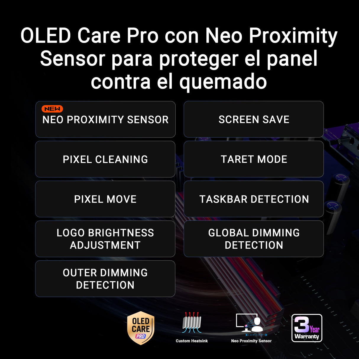 ROG Strix OLED XG32UCWG - Monitor OLED TrueBlack Glossy de 32" y 4K, Modo Dual (4K a 165Hz, FHD a 330Hz), 0,03ms, Care Pro, Neo Proximity Sensor, VESA DisplayHDR 400, USB-C, HDMI 2.1