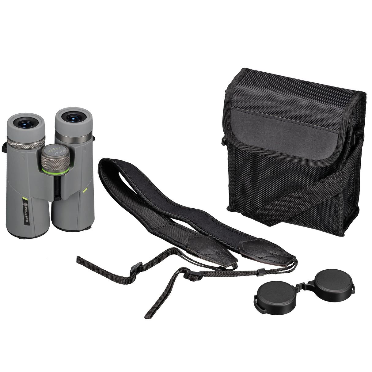 Bresser Prismáticos 10 x 42 Wave, Impermeables, con Cristal BAK-4, Tratamiento UR, oculares con Gafas, observación de la Naturaleza, Viajes y Senderismo, Gris