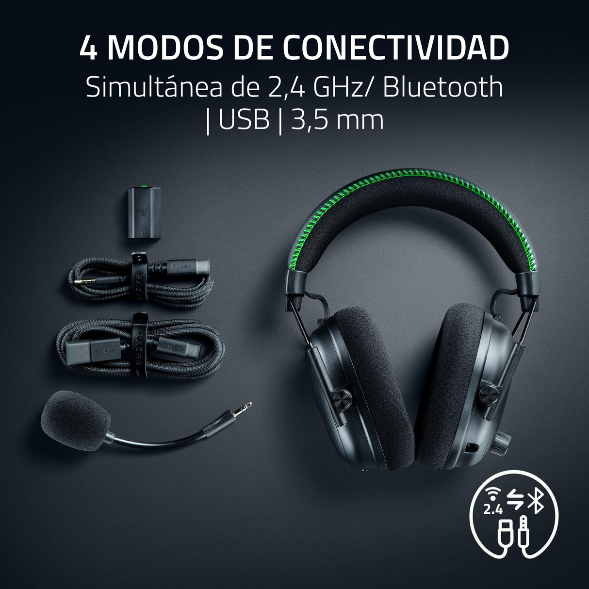 Razer BlackShark V3 Pro Xbox S|X - Auriculares e-Sports inalámbricos con ANC - Cancelación Activa del Ruido - Controladores Triforce de 50 mm - HyperSpeed 2,4 GHz & Bluetooth - Xbox/PC | Negro
