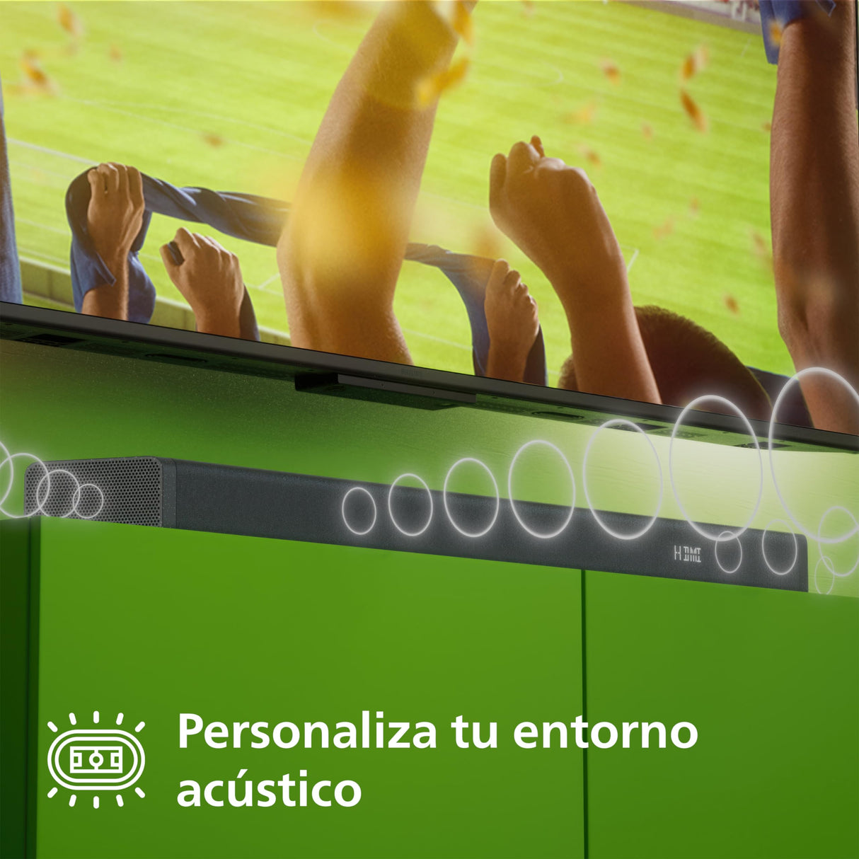 Philips TAB7908/10 Barra De Sonido 5.1.2 con Subwoofer Inalámbrico | 740W | Dolby Atmos | DTS Virtual:X | Sonido Envolvente | Roku TV EasyLink | Remoto | Soporte De Pared | Negro