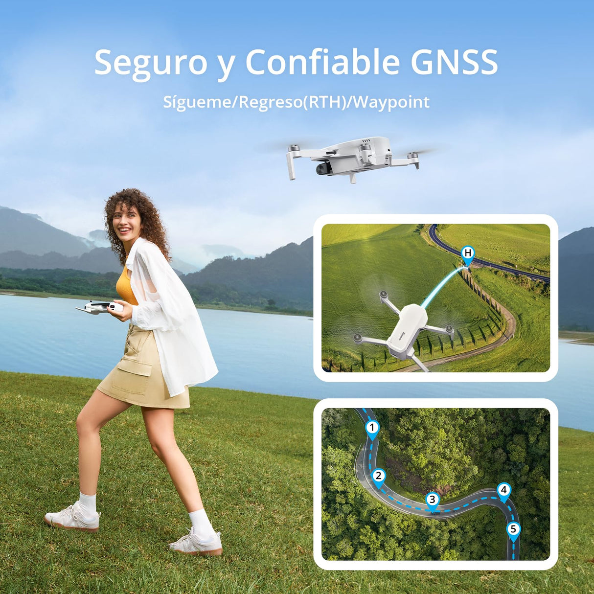 Potensic ATOM LT GPS Dron con Cámara 2.5K, 4 km Transmisión, < 249 g, 40x2 Mins de Vuelo, Resistencia al Viento Nivel 5, FPV Dron para Adulto Principiante con RTH/Sígueme/Waypoint/Vuelo en Círculo, C0