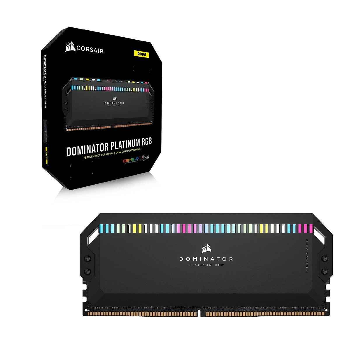 CORSAIR Dominator Platinum RGB DDR5 RAM 64GB (2x32GB) hasta 6000MHz CL30 Intel XMP 3.0 Memoria de Ordenador de Sobremesa – Negro (CMT64GX5M2B6000C30)