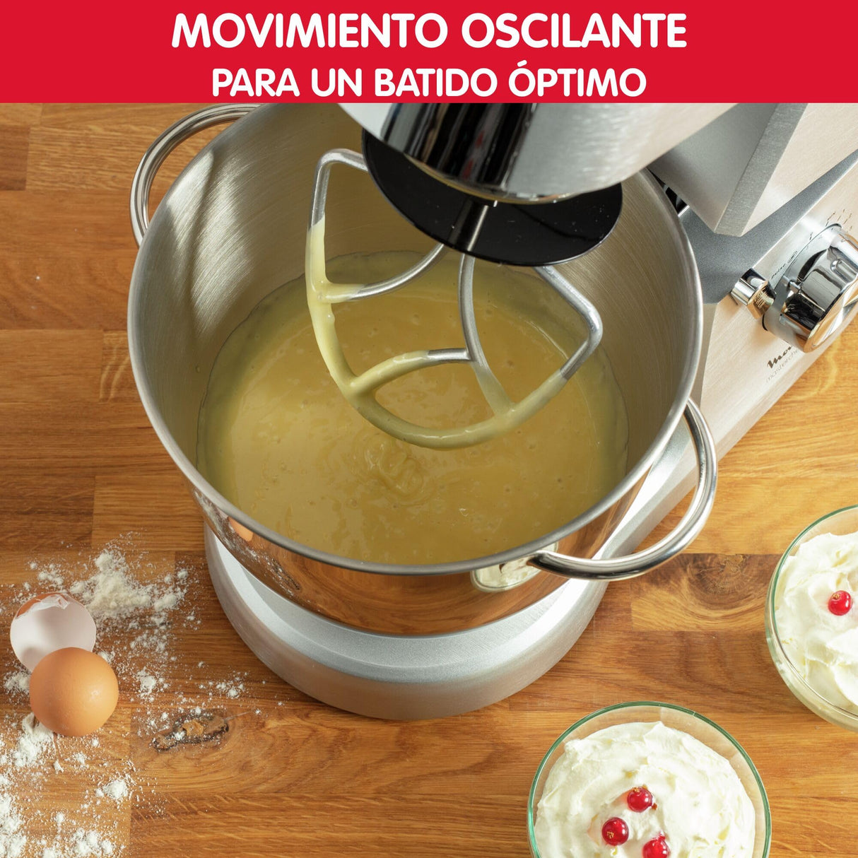 Moulinex Masterchef QA810D01 - Robot de cocina y repostería profesional 1500 W con kit de masas metálico, bol XL de 6,7 L, 4 posibilidades de accesoríos compatibles, de acero inoxidable