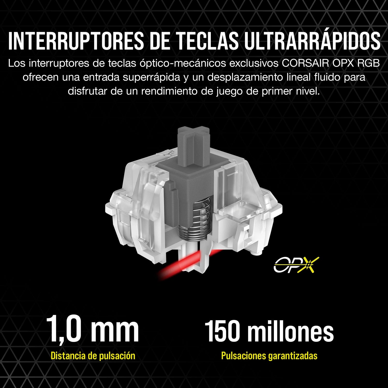 Corsair K70 PRO Teclado para Juegos con Cable Óptico-Mecánico RGB - Interruptores Lineales OPX - Teclados PBT Double-Shot - Compatible con iCUE - QWERTY ES - PC, Xbox - Negro