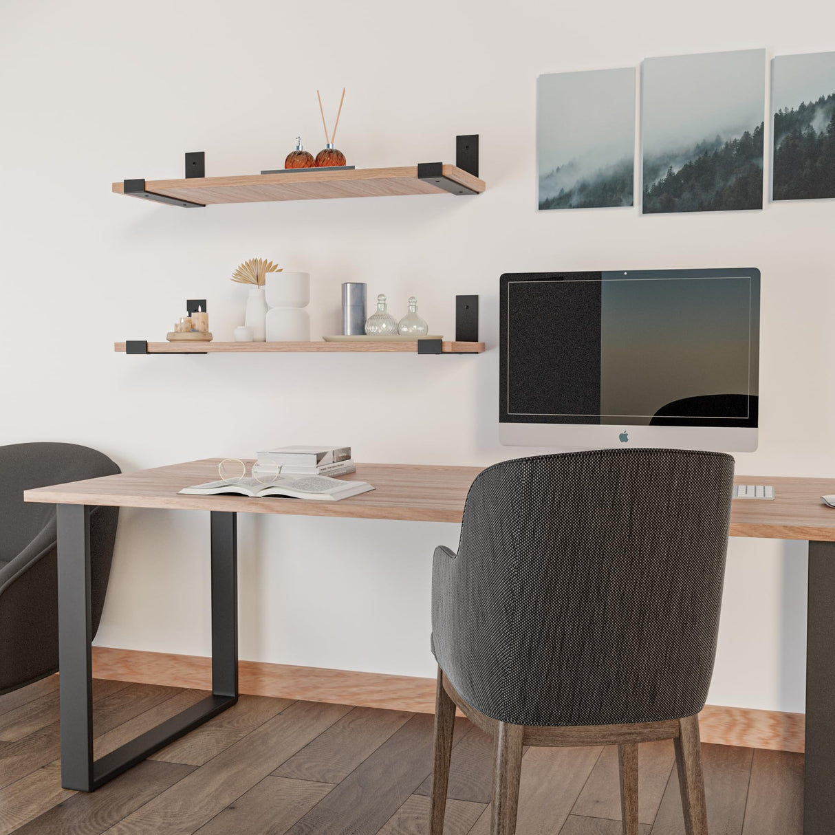 Amig - Juego de 2 Patas para Mesas de Comedor o Recibidor - Set de Patas para Mesa de Estilo Industrial - Material: Acero - 780 x 80 x 712 mm - Resistencia y Durabilidad - Acabado en Negro Mate