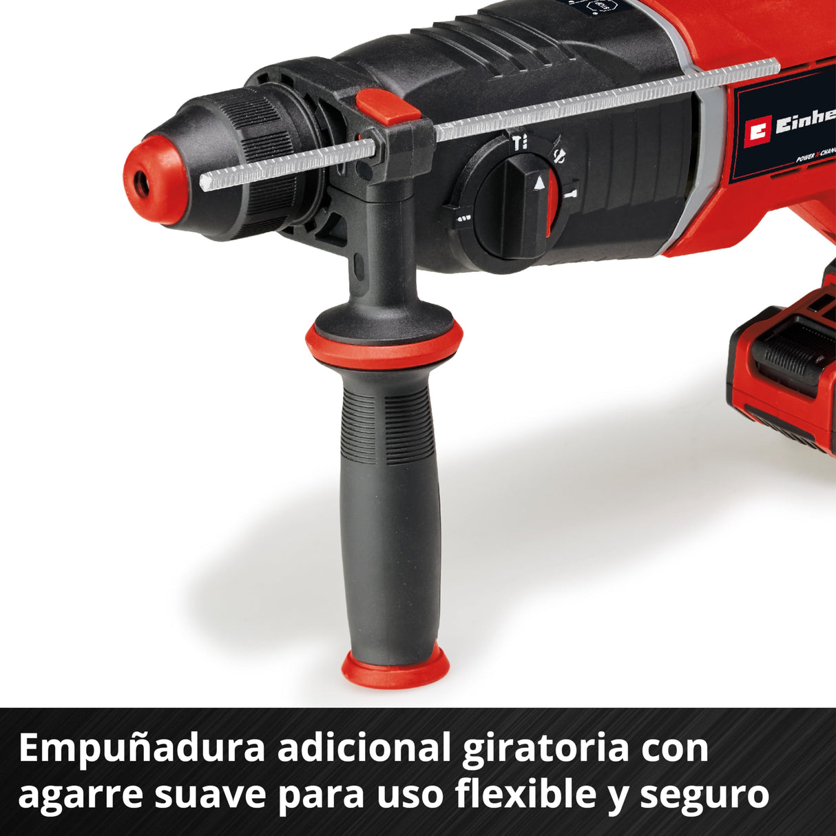 Einhell Professional Martillo perforador con batería TP-HD 18/26 D Li BL-Solo Power X-Change (18 V, sin escobillas, 2,6 J, SDS-plus, mecanismo de impacto neumático, empuñ. en D, maletín, sin batería)
