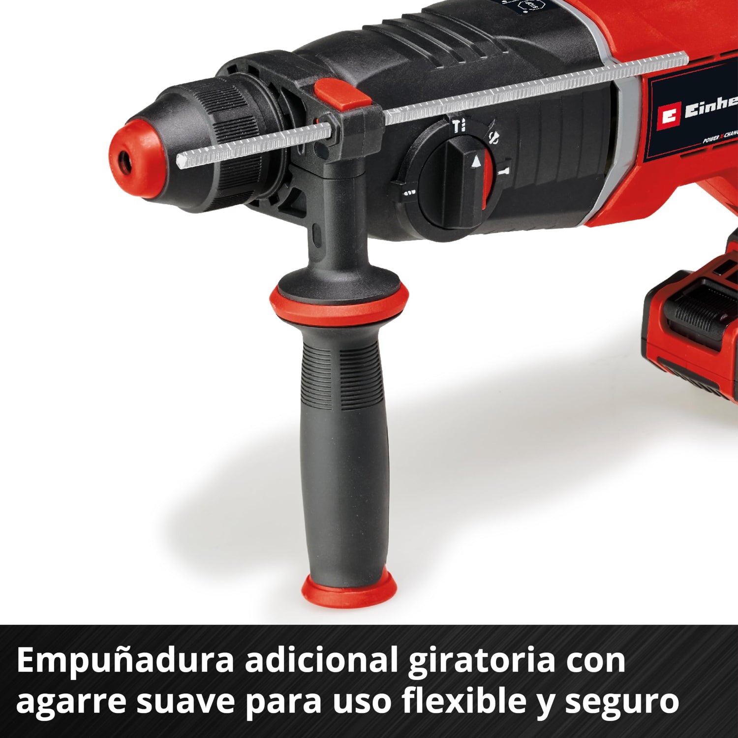 Einhell Professional Martillo perforador con batería TP-HD 18/26 D Li BL-Solo Power X-Change (18 V, sin escobillas, 2,6 J, SDS-plus, mecanismo de impacto neumático, empuñ. en D, maletín, sin batería)
