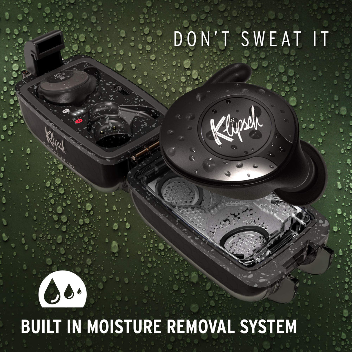 Klipsch T5 II True Wireless Sport Black - Auriculares inalámbricos para Deporte Bluetooth 5.0, Control Táctil, InEar, Negro, Control de Llamadas, Resisteme a Humedad y Sudor, Negro