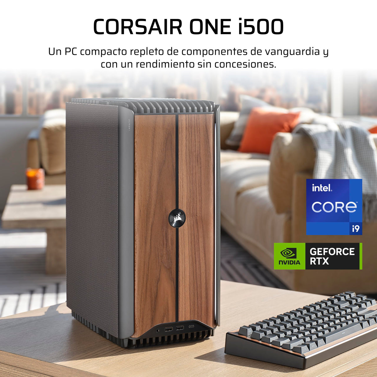 Corsair One i500 PC para Juegos – CPU Intel® Core™ i9 14900K con Refrigeración Líquida – GPU NVIDIA® RTX™ 4080 Super con Refrigeración Líquida – 32GB Memoria DDR5 – 2TB SSD M.2 – Madera Oscura