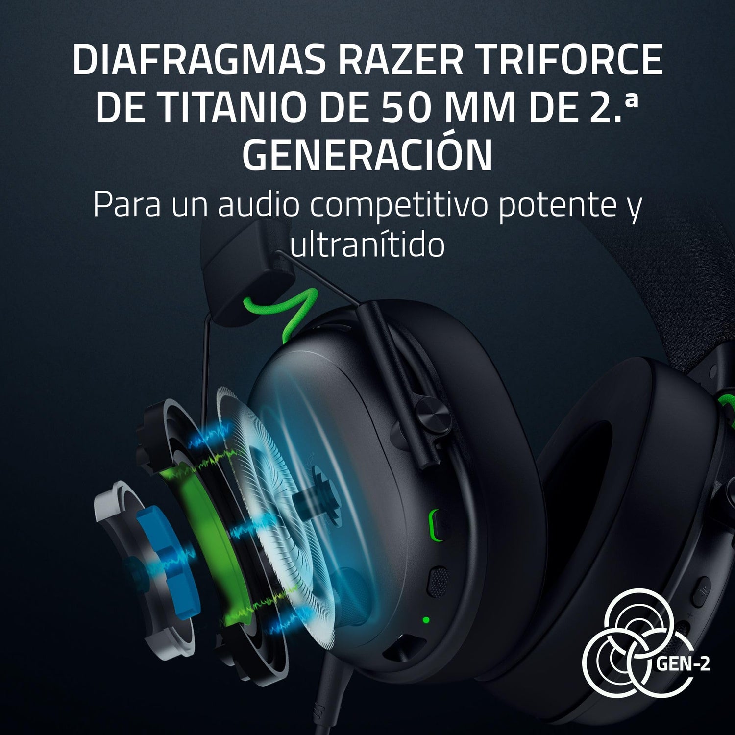 Razer BlackShark V3 Xbox S|X - Auriculares inalámbricos para Deportes electrónicos - Controlador Triforce de 50mm - Micrófono de Desmontable - HyperSpeed 2,4 GHz y Bluetooth - Xbox/PC | Negro