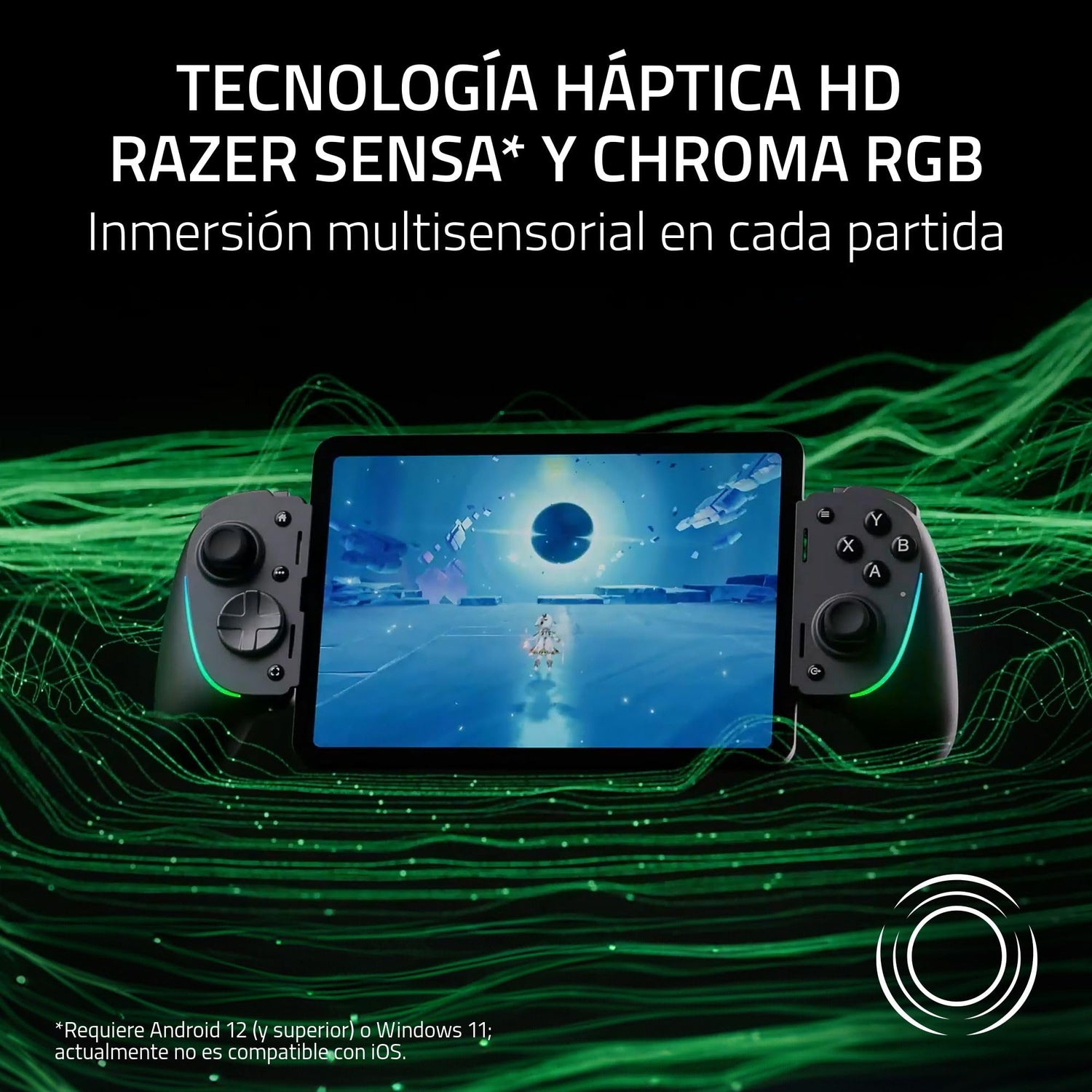 Razer Kishi Ultra - Mando para Juegos USB-C para iPhone y Smartphones Android y iPad Mini (Sensa HD Haptics, Chroma RGB, Carga Passthrough, Botones Mecha-Táctiles y D-Pad, Juegos móviles) Negro
