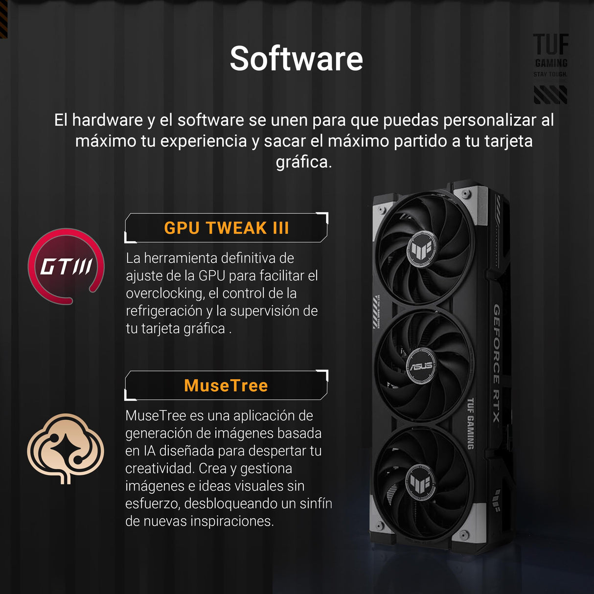 ASUS TUF Gaming GeForce RTX 5060 8 GB GDDR7 OC Edition Tarjeta gráfica Gaming (PCIe 5.0, HDMI/DP 2.1, 3.1 Ranuras, Grado Militar, Revestimiento Protector de la PCB, Ventiladores Axial Tech)