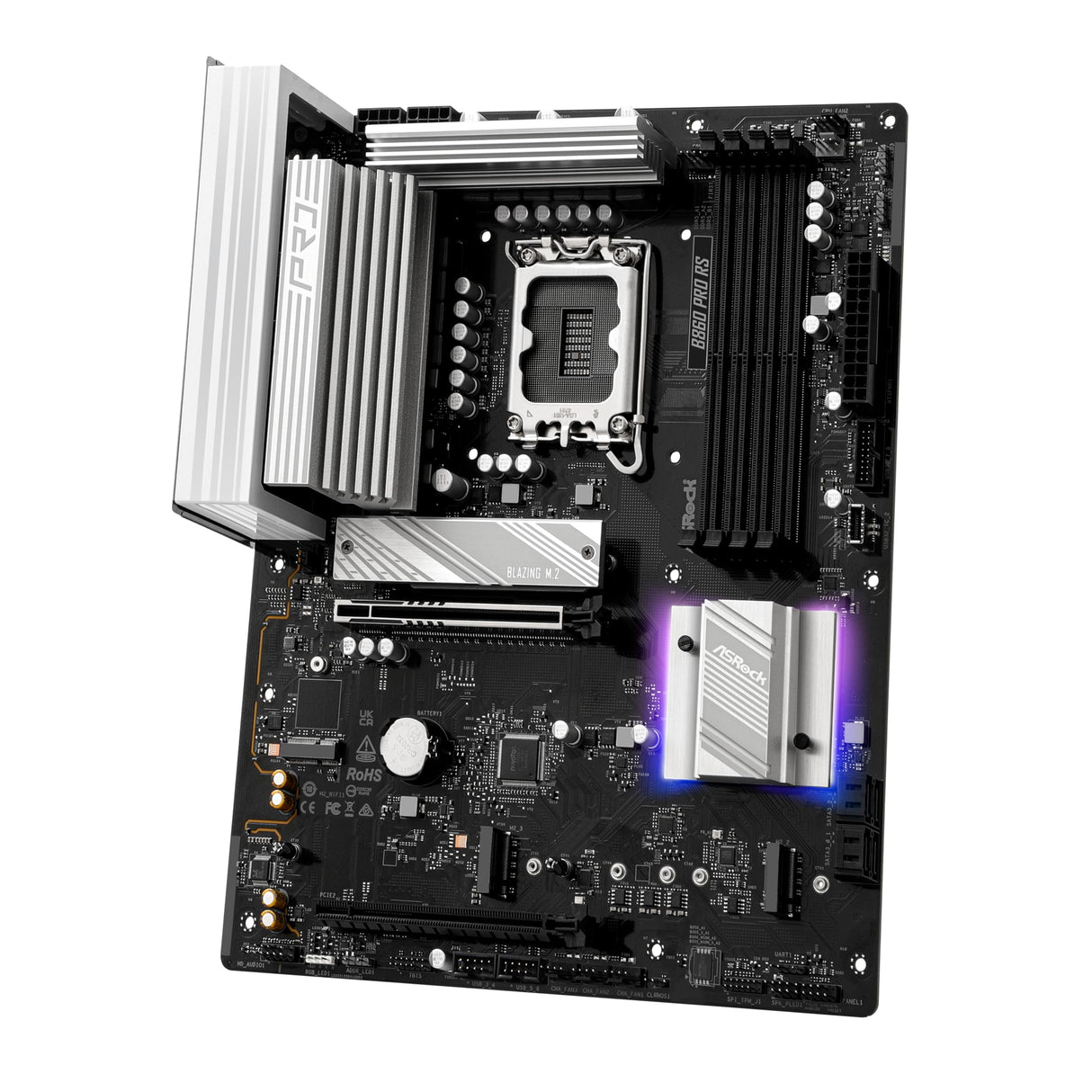 ASRock B860 Pro RS Intel Core Ultra DDR5 8666MHz 256GB M.2 LGA1851 ATX SATA3 6.0Gb/s PCIe 5.0 BIOS Flashback