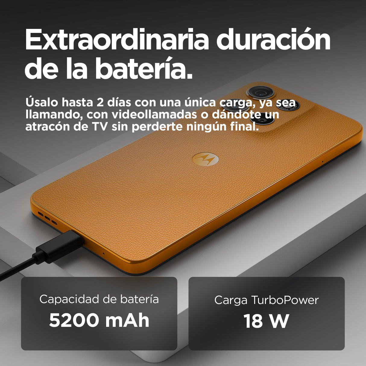 Motorola Moto g15 12GB (4GB+8GB RAM Boost)/128GB Naranja, España, Pantalla de 6,72” FHD+, Sistema de cámaras de 50 MP y Objetivo Ultra Gran Angular, Batería 5200 mAh, Carga TurboPower, Soft Luxe