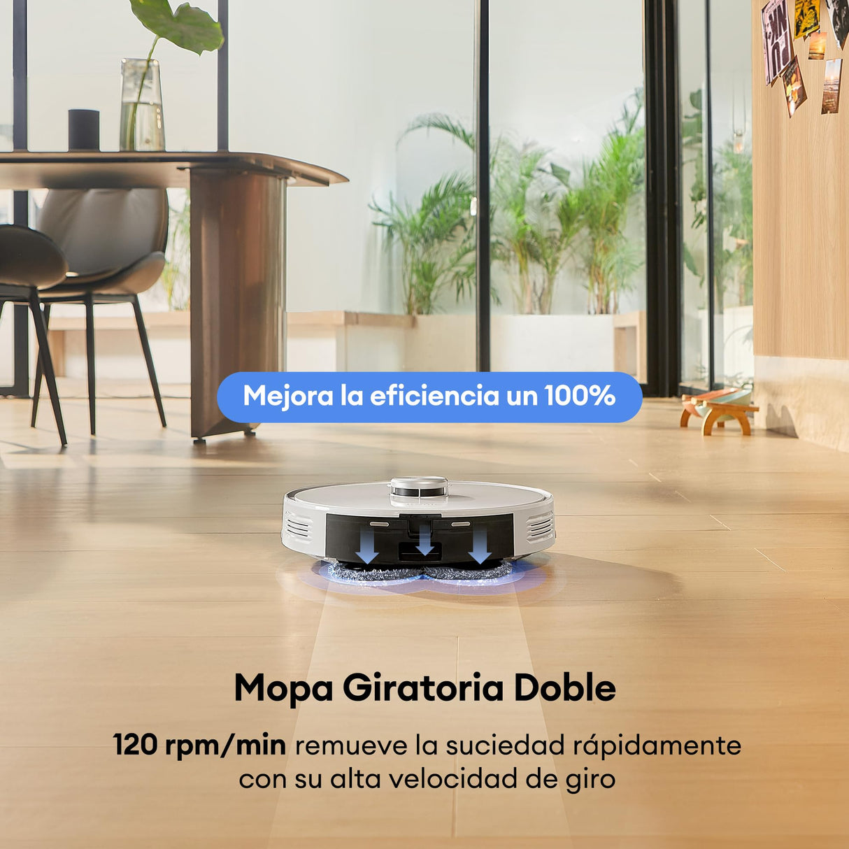 Ultenic T10 Pro Robot Aspirador Autovaciado con Esterilización UV, 60 Días Manos Libres, Robot Fregasuelos LiDAR Navegación 4000Pa, 2 Fregona Giratoria, Auto-Ajuste Potencia para Alfombra
