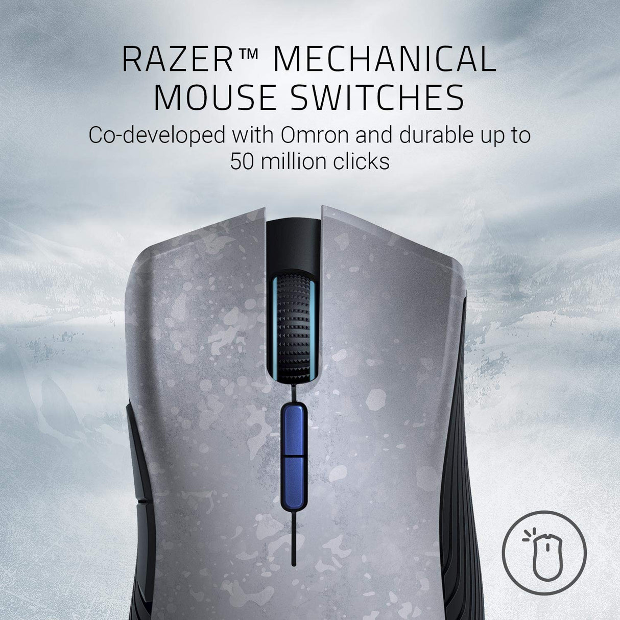 Razer Mamba Wireless Gears of War 5 Edition Ratón Gaming, Sensor Óptico de 16.000 DPI, para Juegos, 7 Botones Programables, Interruptores Mecánicos, Hasta 50 Horas de Duración de la Batería, Gris