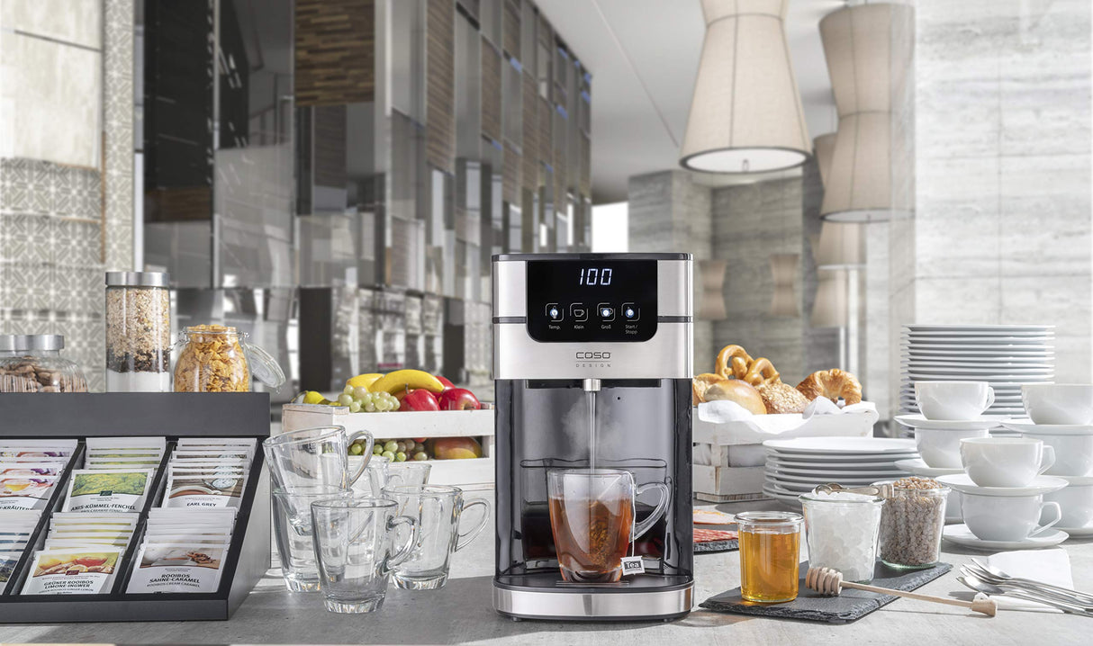 CASO PerfectCup 1000 Pro - Turbo Dispensador de agua caliente en pocos segundos, 2600 W, depósito de agua extraíble de 4 litros, ajustable de 70 a 100 °C, ideal para cocinas de oficina y buffets