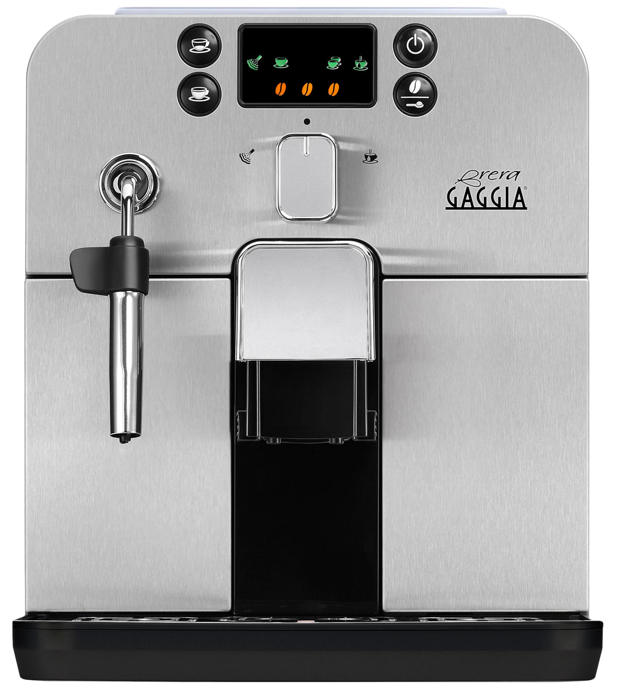 Gaggia RI9305/11 Brera - Cafetera Automática, para Espresso y Capuchino, Café en Grano o Molido, 1400 W, Plata/Negro, 100% Made in Italy