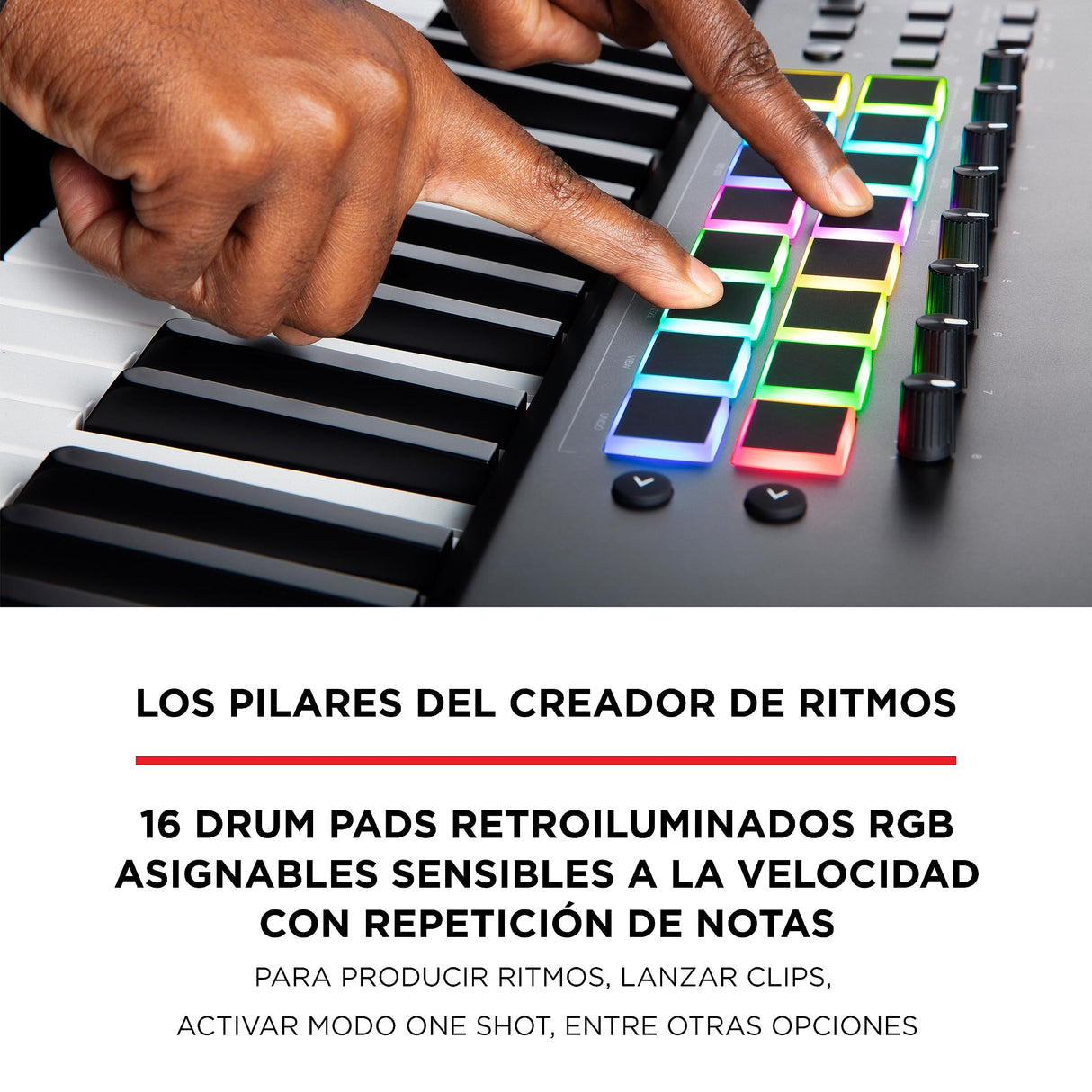 M-Audio Hammer 88 Pro – Teclado controlador MIDI USB con 88 teclas ponderadas de acción martillo, pads de ritmos, controles asignables MIDI y software