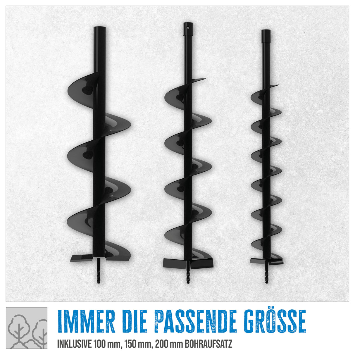 Güde Taladro de tierra de motor GE 2200 (motor de gasolina de 2 tiempos 2,2/3 (kW/PS), 52 cm³, 7500 1/min, diámetro de la broca: 100/150/200 mm, controles en el mango, bomba de cebado, función fiable