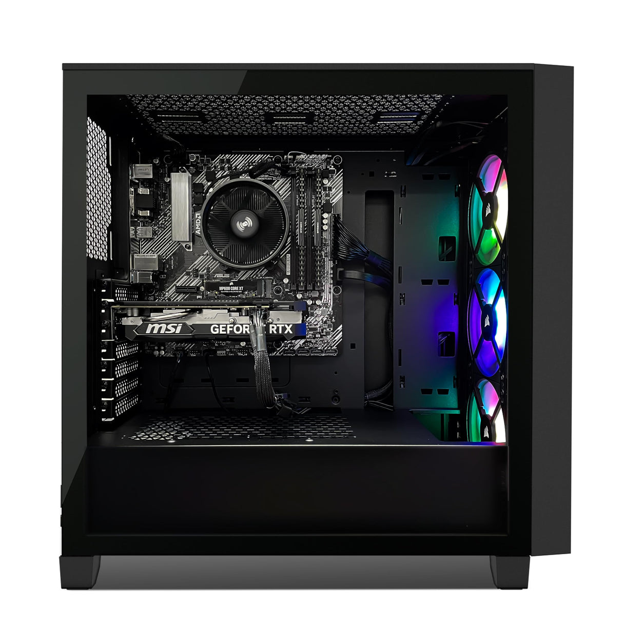 PC GAMING Corsair - PC Gamer iCUE AMD 4060 - MSI GeForce RTX 4060 8GB - Corsair 3000D Airflow RGB - Tarjeta Mere ASUS A520M-A CSM - Corsair Vengeance 2X8GB DDR4 3600 - SSD 1TB - Windows 11 Pro