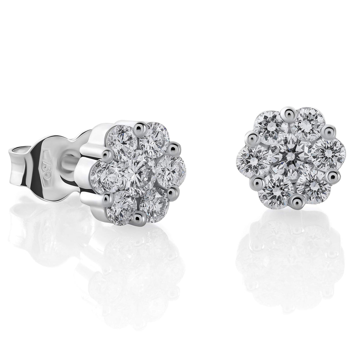 Orphelia Mujer 18 k (750) oro blanco corte brillante redondo blanco diamante