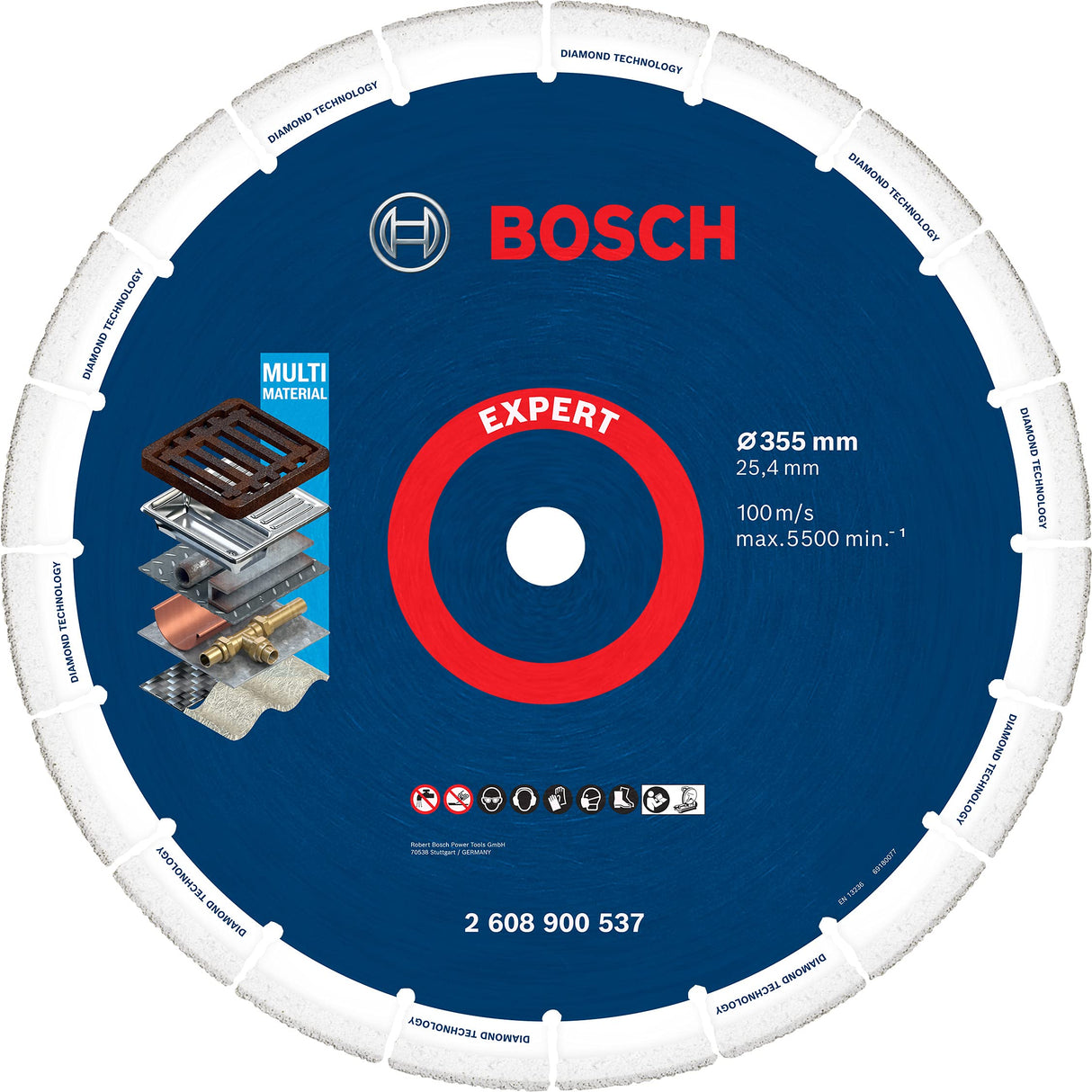 Bosch Professional 1 x Discos de corte Expert Diamond Metal Wheel, para Hierro fundido, 355 mm, Accesorios Sierra a gasolina, Sierra de corte