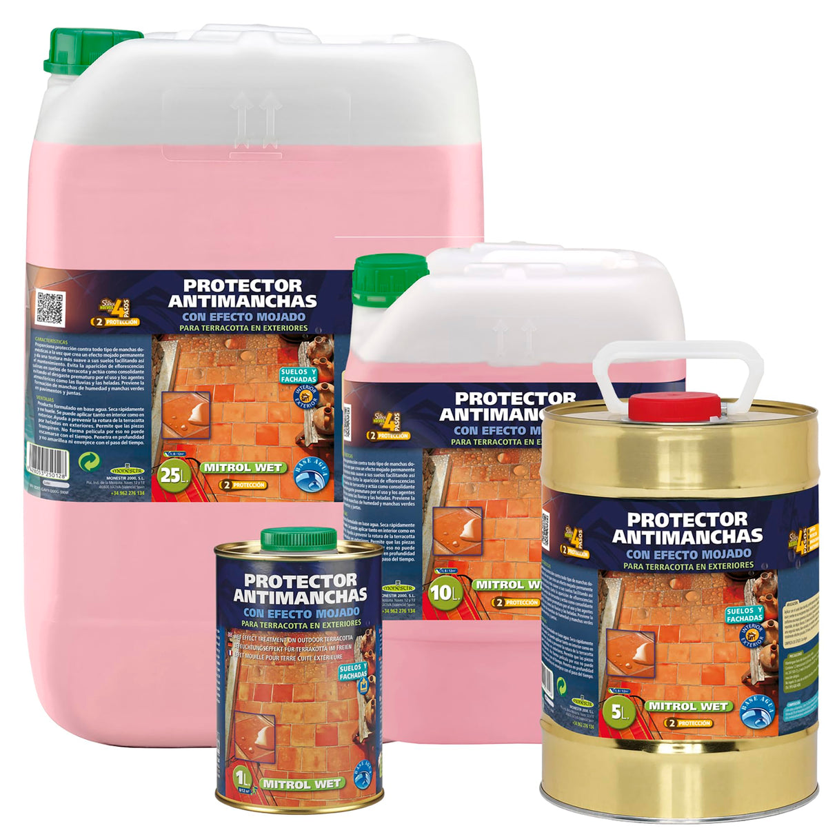 MONESTIR MITROL WET PROTECTOR ANTIMANCHA EXTERIORES EFECTO MOJADO 10L MONESTIR