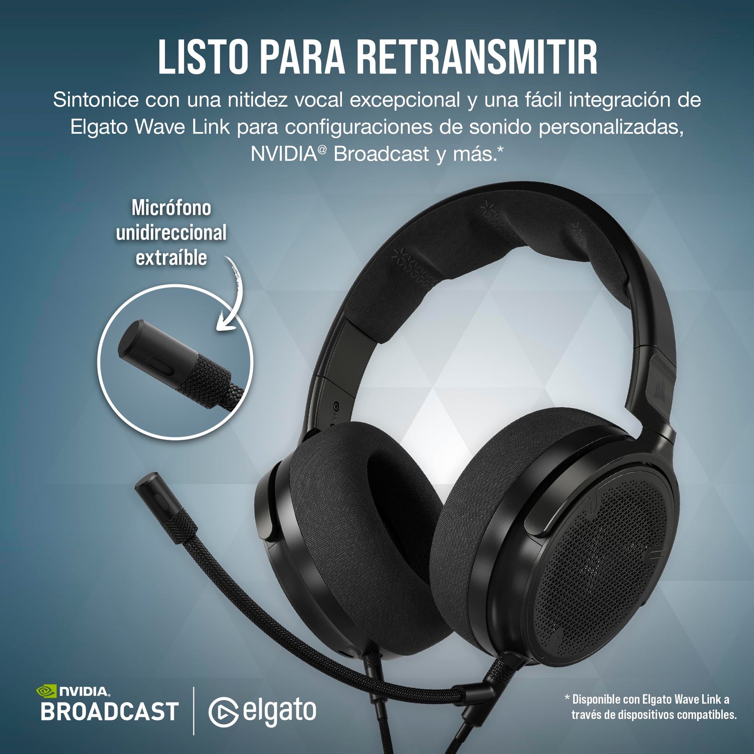 Corsair VIRTUOSO PRO Auriculares con Cable para Juegos Multiplataforma de Espalda Abierta - Micrófono Desmontable - Controladores Grafeno - PC, Mac, PS5, PS4, Xbox, Nintendo Switch, Móvil - Carbono