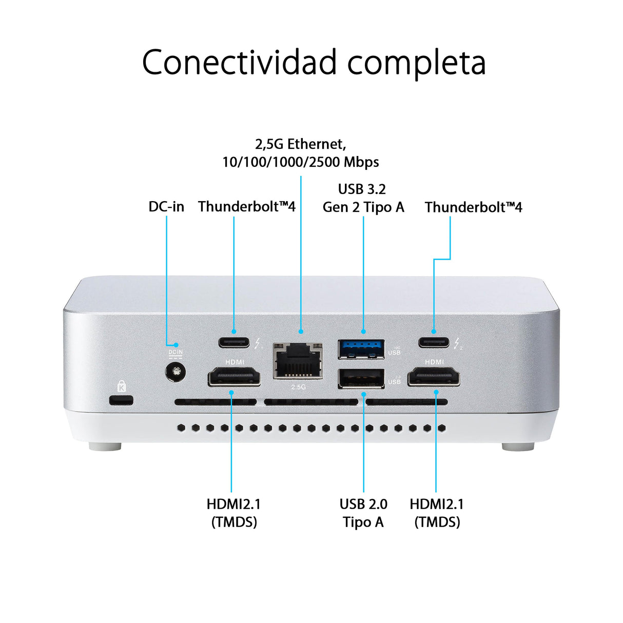 ASUS NUC 14 Pro+ - Ordenador de sobremesa (Intel Core Ultra 5 125H, Intel ARC Graphics, 16GB RAM, 512GB SSD, Windows 11 Home, Incluye Cable de alimentación)