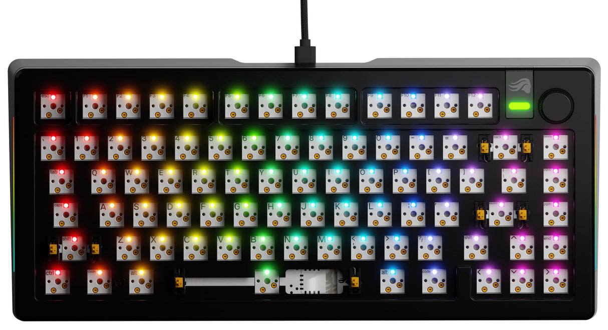 Glorious Gaming GMMK 3 Pro Barebones: Kit de Teclado Personalizado con Rueda, Carcasa de Aluminio y Juntas modulares, Teclado 75% Hot Swap, Espuma fonoabsorbente, Placa de Aluminio, ANSI - Negro