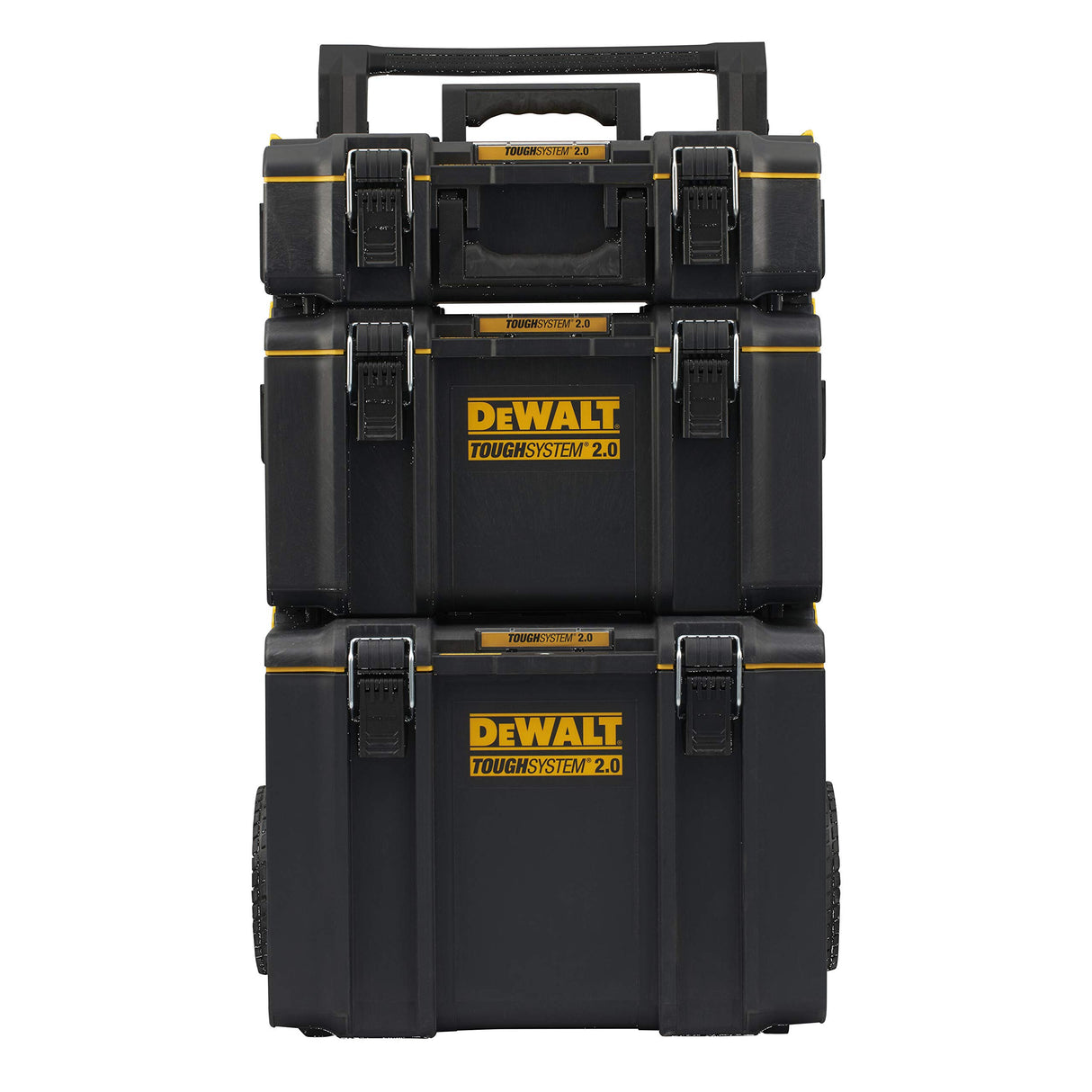 DEWALT DWST83402-1, Taller modular 3en1 TOUGHSYSTEM 2.0, Robusto, 2 armarios de pequeña y mediana capacidad y 1 armario móvil de gran capacidad, IP65. Negro y amarillo