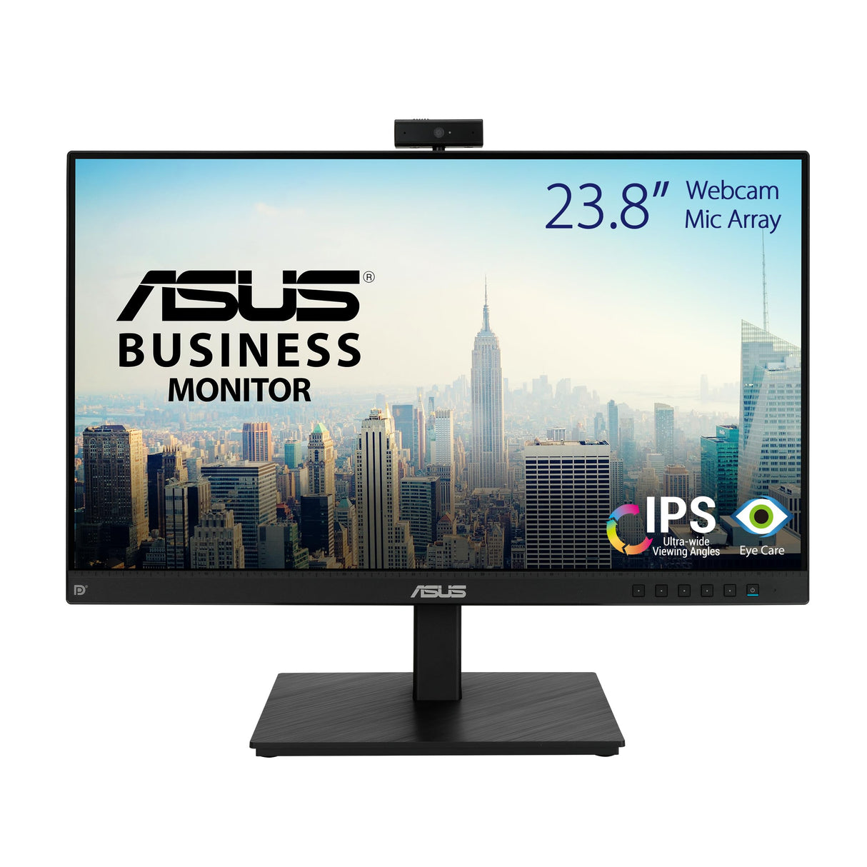 ASUS BE24EQSK - Monitor Profesional de 23.8" FullHD (1920x1080, IPS, 16:9, HDMI, Display Port, 60 Hz, 5 ms, Altavoces 2W x2, cámara Web 2.0M, antiparpadeo, luz Azul de Baja Intensidad), Negro
