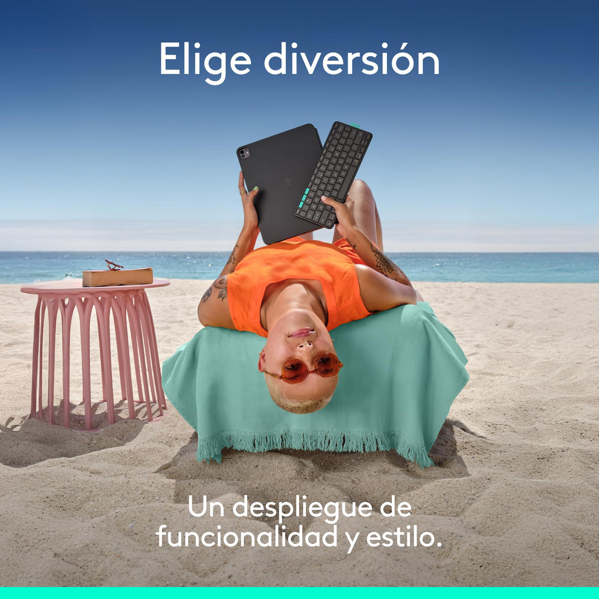 Logitech Flip Folio, funda con teclado para iPad Pro (M4) y iPad Air de 13 pulgadas (M2 y M3) (2024, 2025) – Funda protectora con Bluetooth almacenable, multidispositivo, QWERTY Español - Grafito