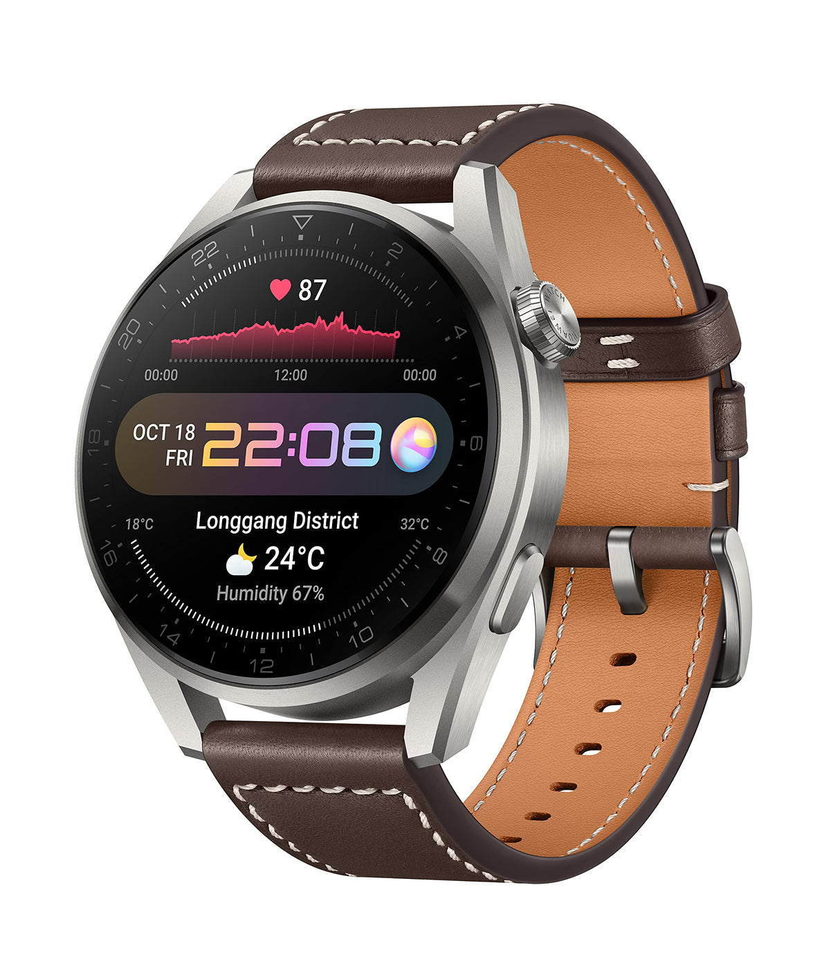 Huawei Reloj 3 Pro- Correa de Cuero Marrón