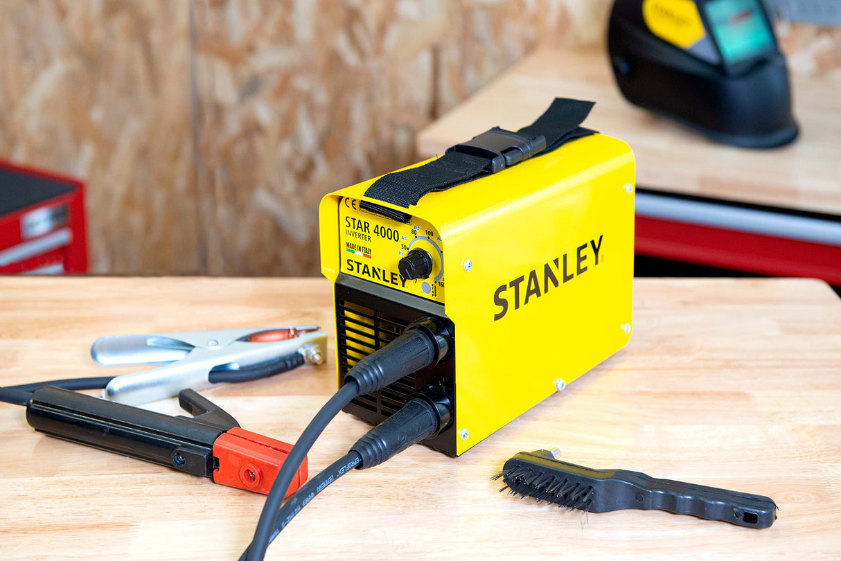 Stanley 460963 Star 4000 - Kit de estación de soldadura para inversor MMA electrodos 160A Max con capucha LCD