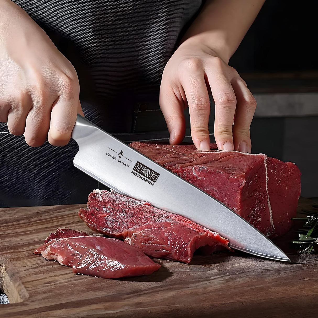HOSHANHO Juego de Cuchillos de Cocina de 8 Piezas, Juegos de Cuchillos con Bloque de Japoneses Super Steel, Juego de Cuchillos de Chef Profesional Ultra Afilado con Tijeras