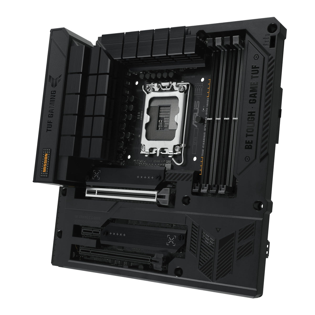 ASUS TUF GAMING B760M-BTF WIFI - Placa base Intel B760 LGA 1700 mATX (DDR5, PCIe 5.0, PCIe 4.0 M.2, WiFi 6, 2.5Gb LAN, DP, HDMI, USB 3.2 Gen 2 Tipo-C, Thunderbolt 4, conectores ocultos y Aura Sync)