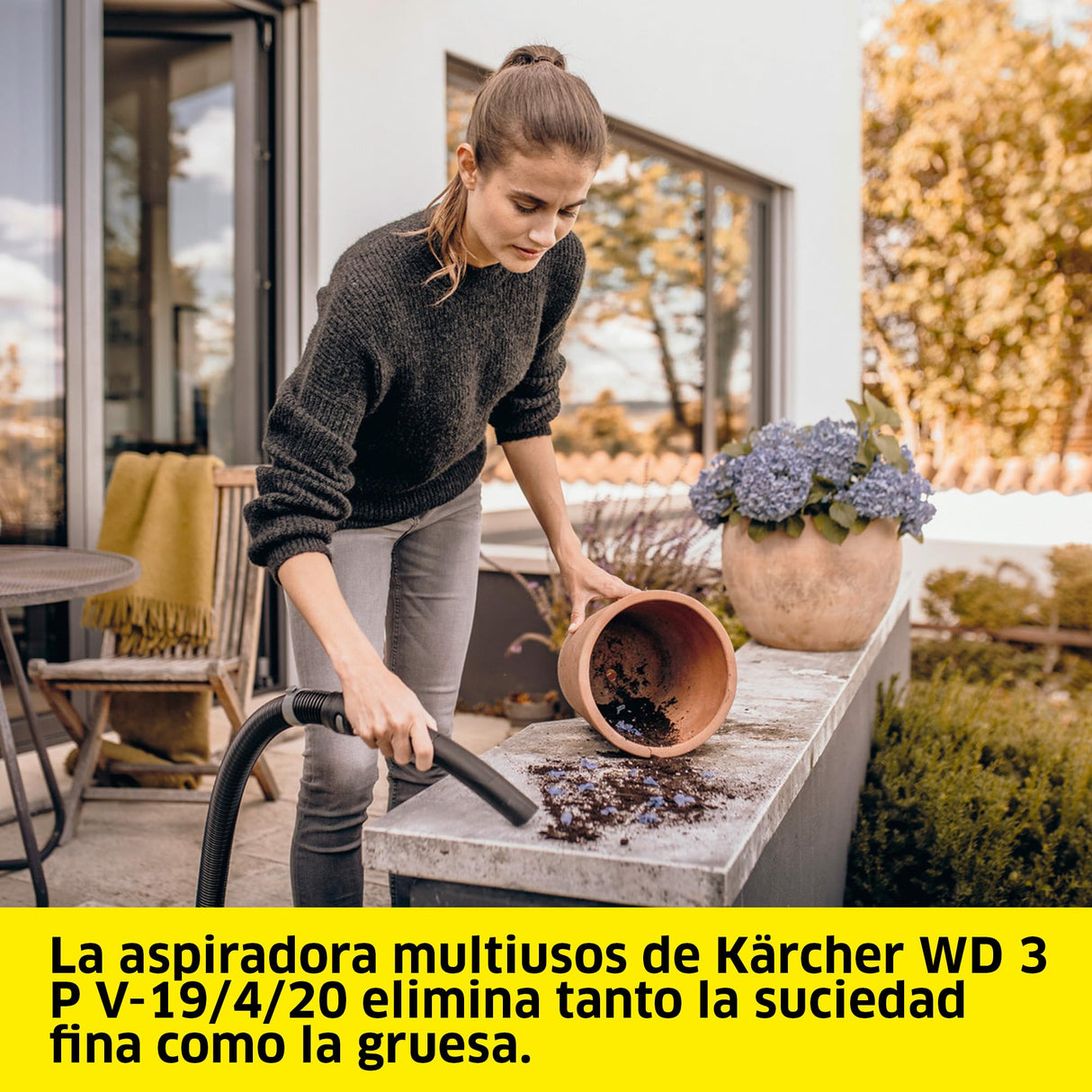 Kärcher Aspiradora WD 3 P V-19/4/20, función de soplado, 1000 W, depósito: 19 l, Manguera: 2 m, Filtro de Cartucho, Bolsa de Fieltro, Boquilla para Suelos y Ranuras, Enchufe para Herramientas
