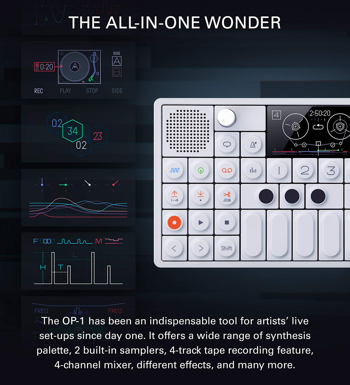 Teenage Engineering OP-1 - Sintetizador, sampler y controlador, portátil