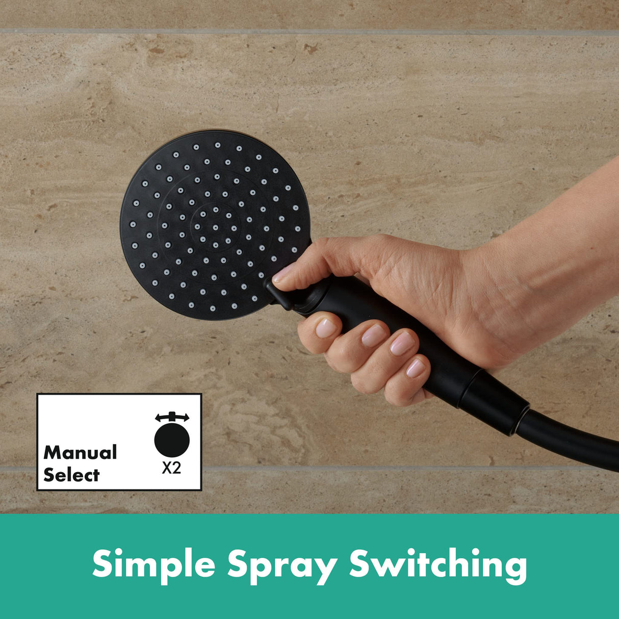 hansgrohe Vernis Blend Sistema de ducha con termostato 240 1 tipo de chorro, negro mate, 26426670