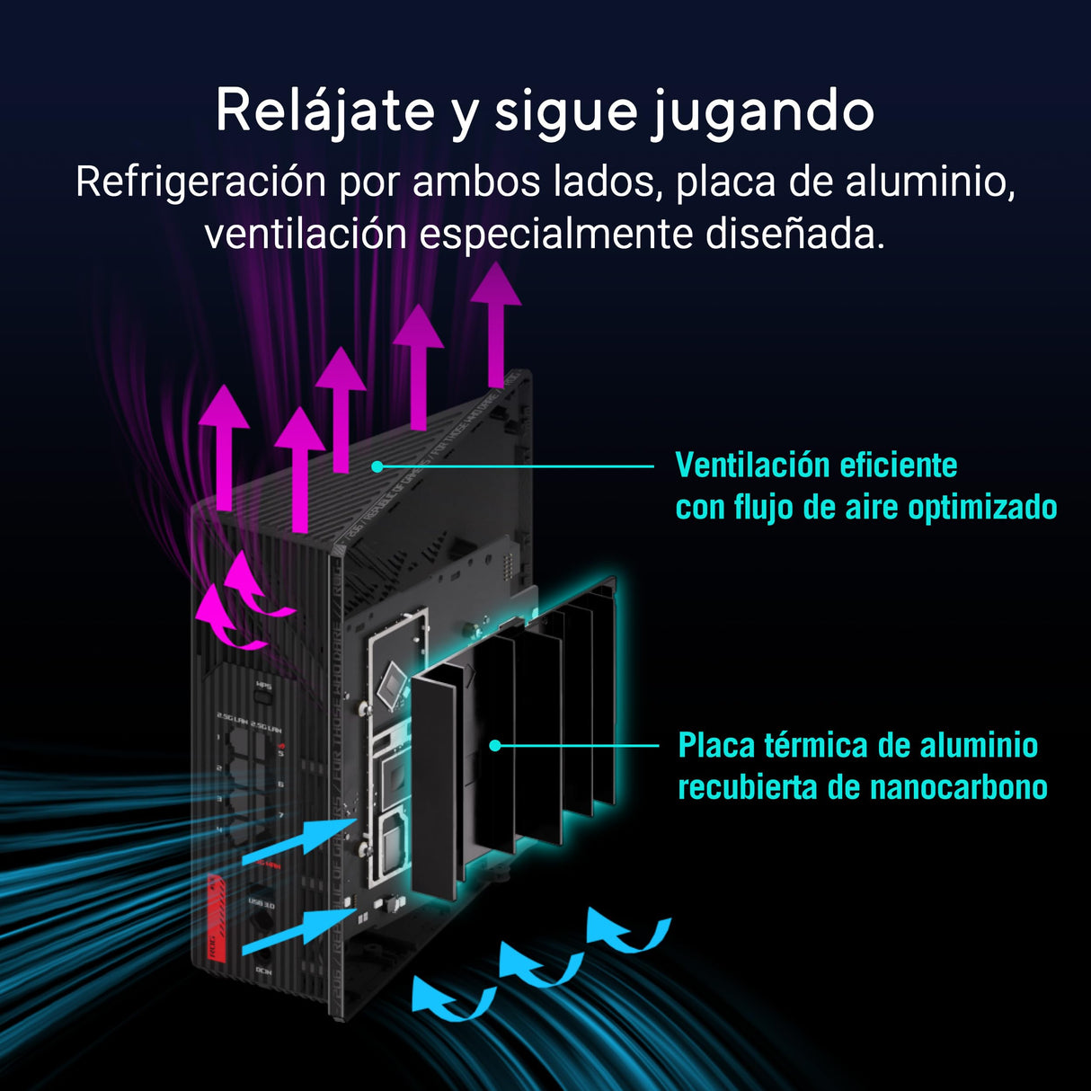 ASUS ROG Strix GS-BE18000 Router Gaming WiFi 7 tribanda, 18000 Mbps, Cobertura de hasta 307 m2, 8 Puertos 2.5G, 2 Puertos Gaming, CPU de Cuatro núcleos a 2.0 GHz, aceleración de Juegos, VPN, AiMesh