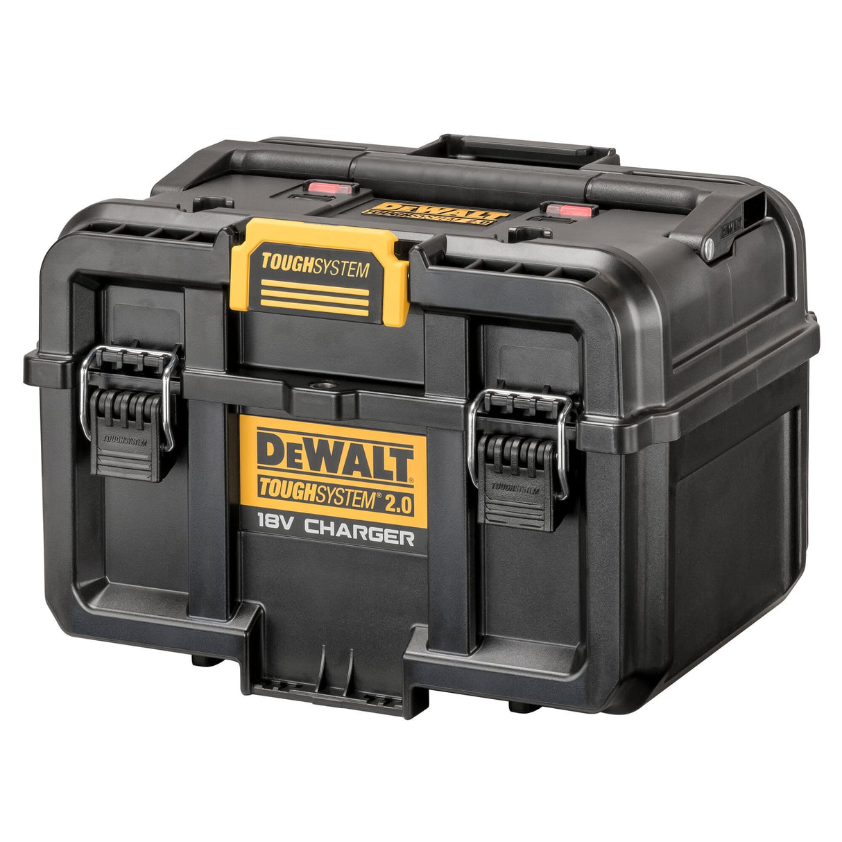 DEWALT DWST83471-QW - Caja de carga de baterías ToughSystem 2.0, 18V y FlexVolt, Carga USB, Indicador de carga, Carga simultánea de 2 baterías, Se entrega sin baterías