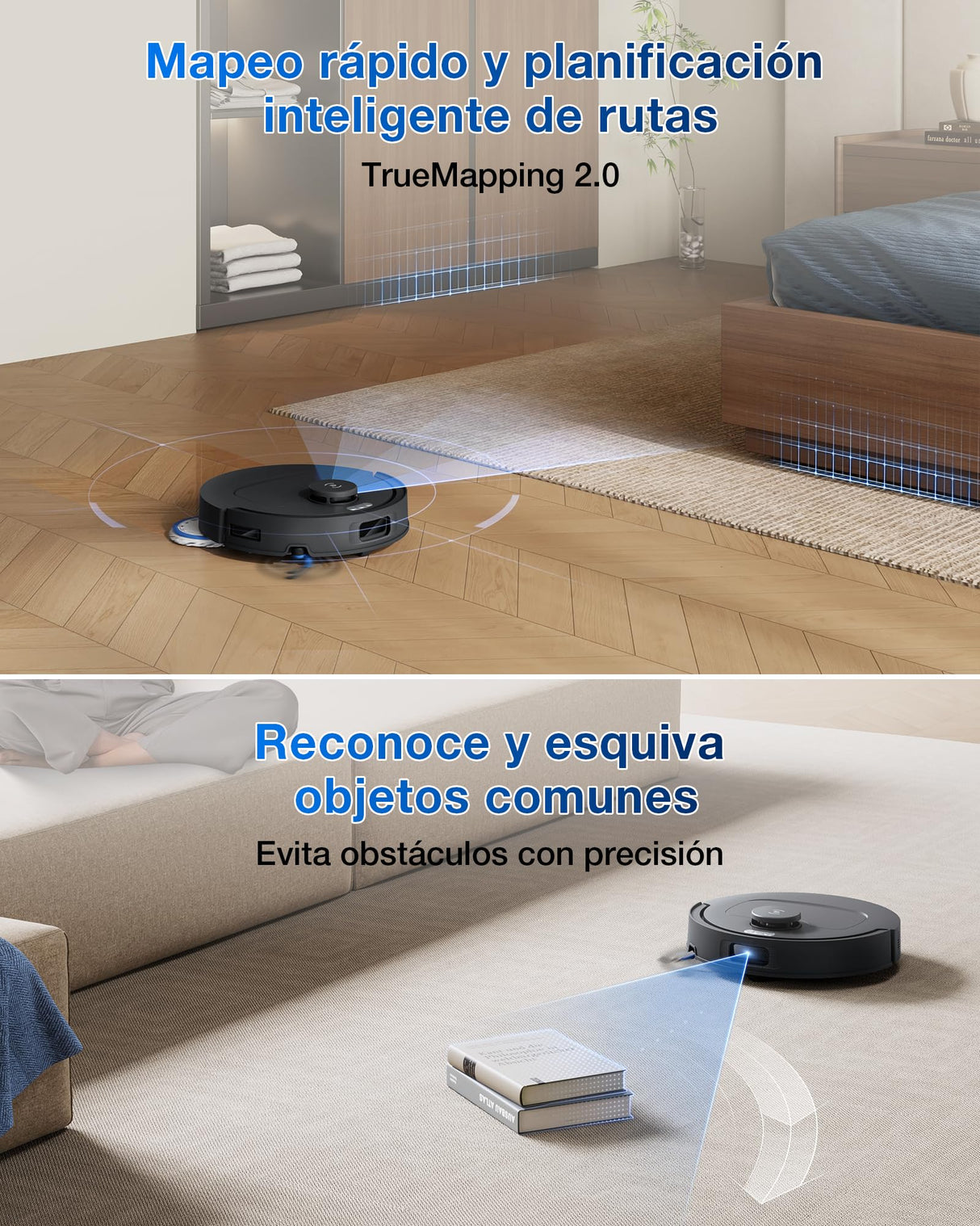 ECOVACS DEEBOT T30C Omni Robot Aspirador y friegasuelos, 20 000 Pa, ZeroTangle 3.0, TruEdge 2.0, TrueMapping 2.0, estación Omni Todo en uno, Sistema de autolimpieza automático, Negro