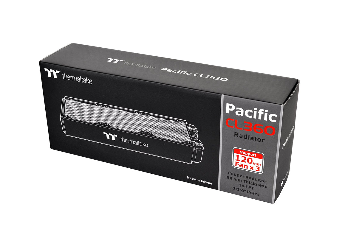 Thermaltake Pacific CL360 - Radiador de cobre de alto rendimiento 360 mm, color negro
