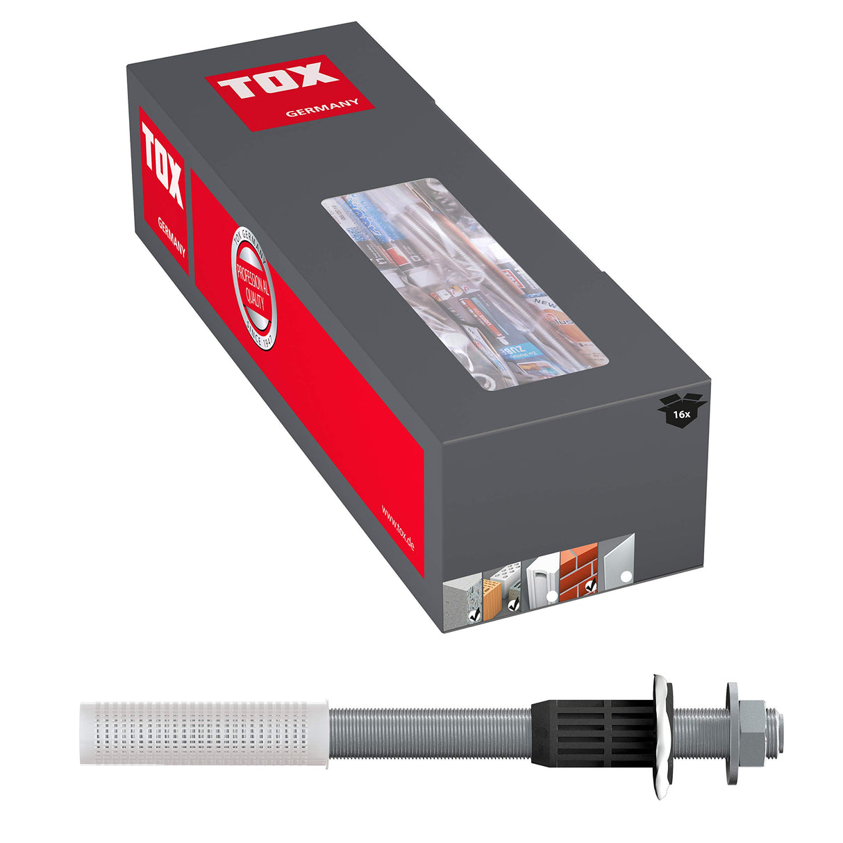 TOX 084100102 Sistema de Montaje de Cargas Pesadas, Metálico, 20x M12x300 mm