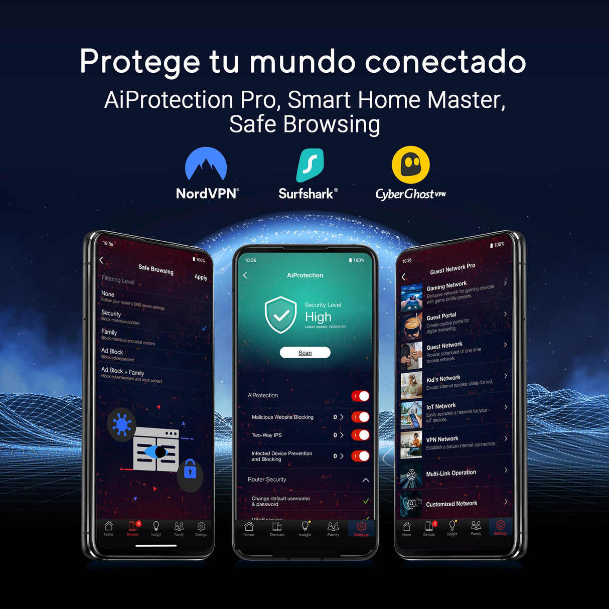 ASUS ROG Strix GS-BE18000 Router Gaming WiFi 7 tribanda, 18000 Mbps, Cobertura de hasta 307 m2, 8 Puertos 2.5G, 2 Puertos Gaming, CPU de Cuatro núcleos a 2.0 GHz, aceleración de Juegos, VPN, AiMesh