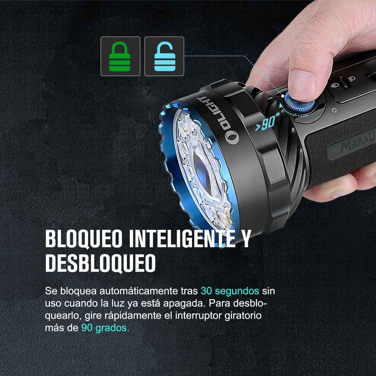 OLIGHT X7R Marauder 2 LED Linterna Táctica Recargable Linterna Eléctrica USB-C Alta Potencia 14000 Lúmenes Impermeable IPX8 Negro