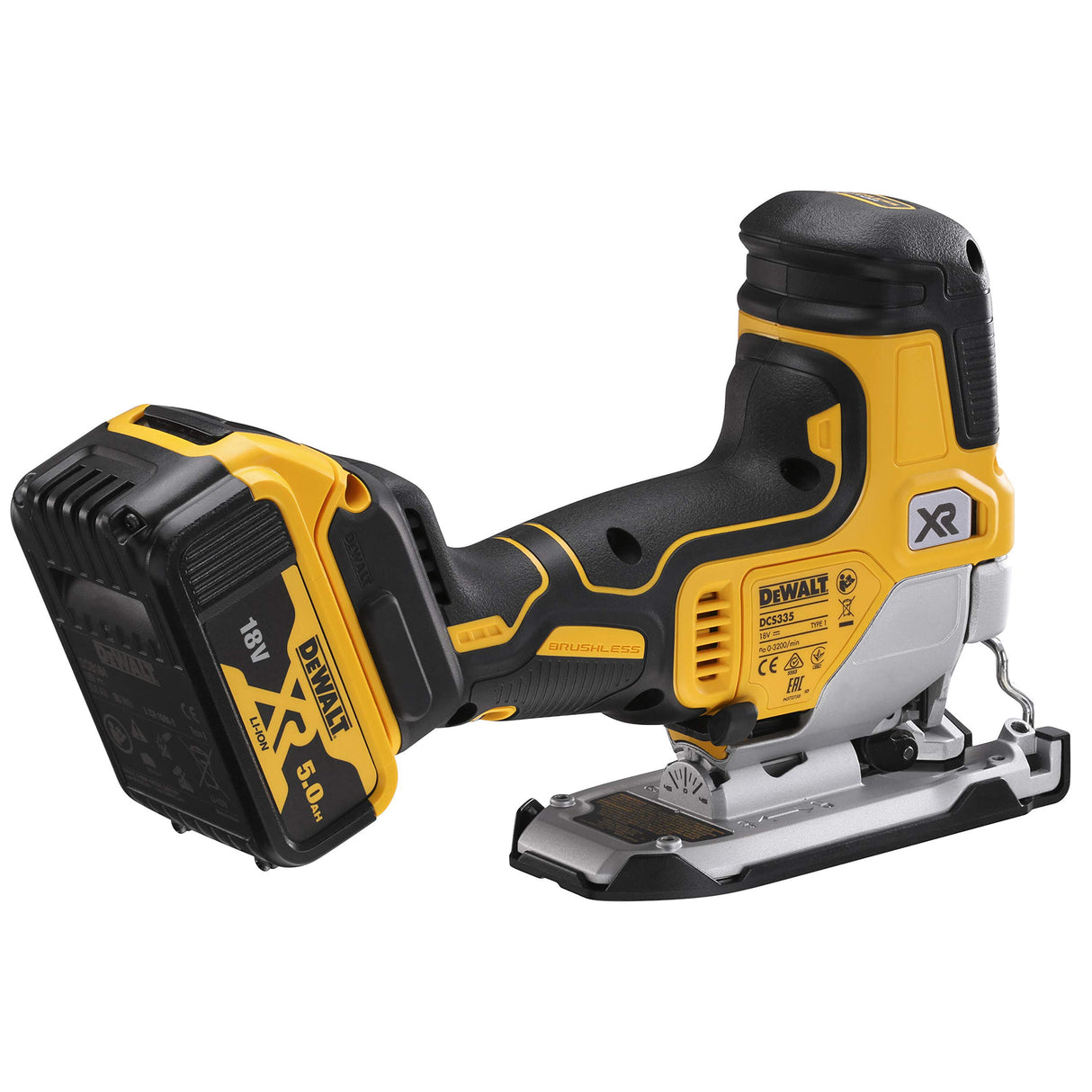 DEWALT Sierra de calar de 18 V, motor Brushles, DCS335P2-QW