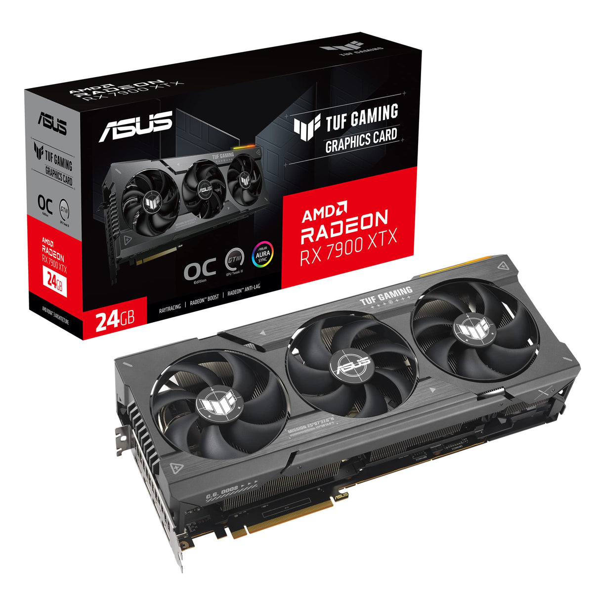 ASUS TUF Gaming Radeon RX 7900 XT OC Edition 20GB GDDR6 - Tarjeta Gráfica Gaming (PCIe 4.0, HDMI 2.1a, DisplayPort 2.1)